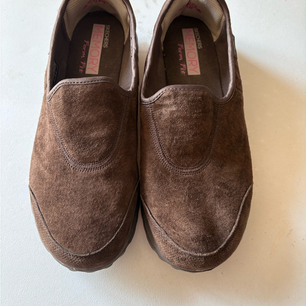 Skechers Women’s Chocolate Suede Slip-Ons